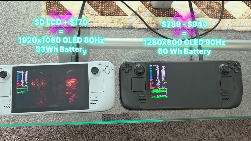 Cameron DIY-Steam-Deck-OLED kommt günstiger weg. (Bildquelle: CButters TechYouTube)