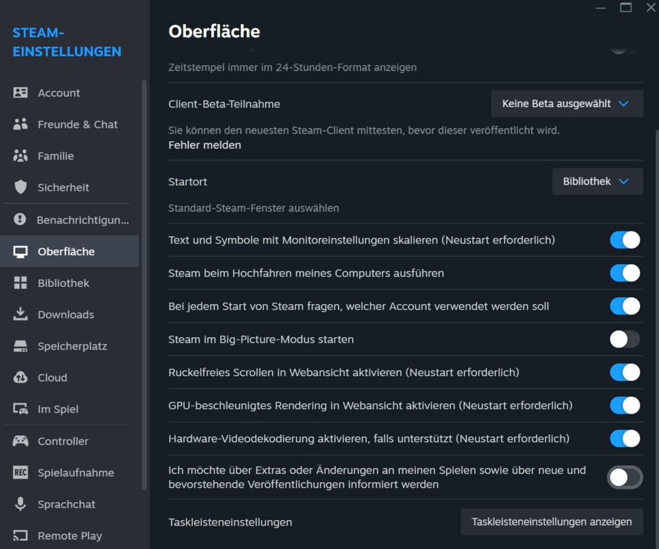 Hier findet ihr ganz unten die Option zum Deaktivieren.