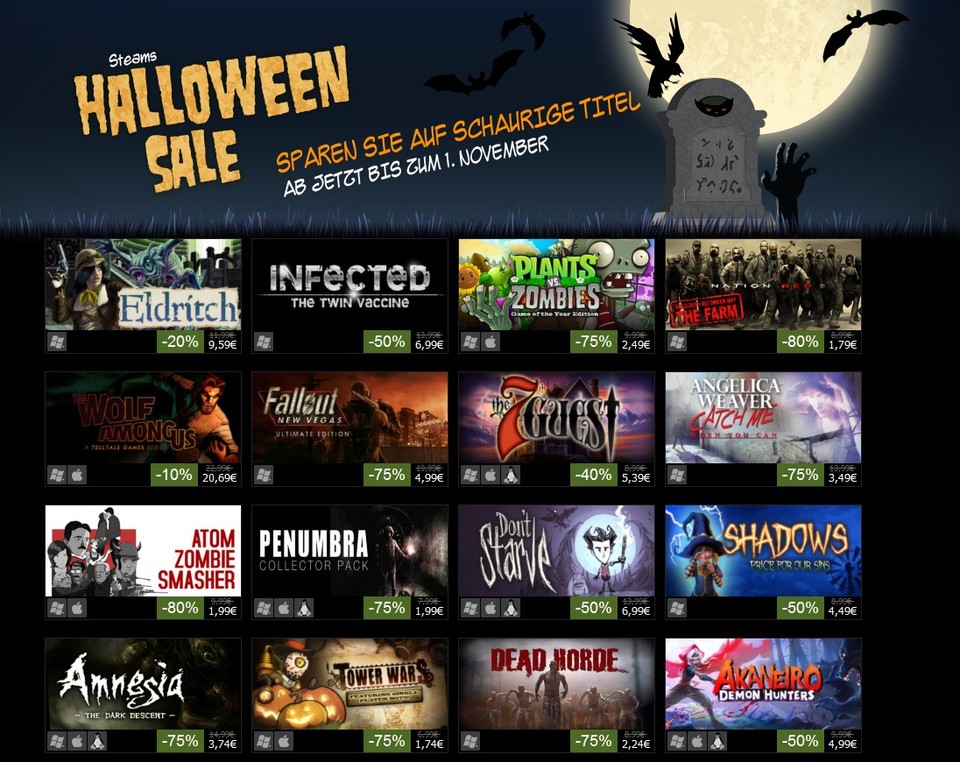 Auf Steam hat der »Halloween Sale 2013« begonnen.