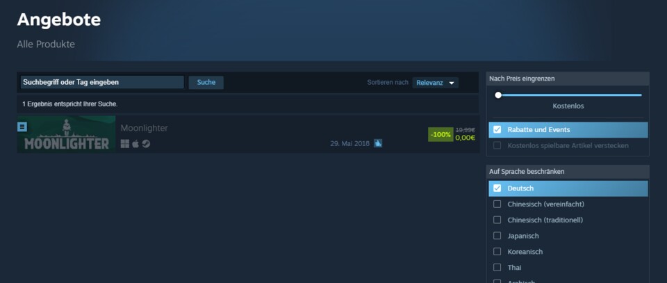 Moonlighter geschenkt? Dafür lohnen sich die 5 Sekunden Aufwand allemal.