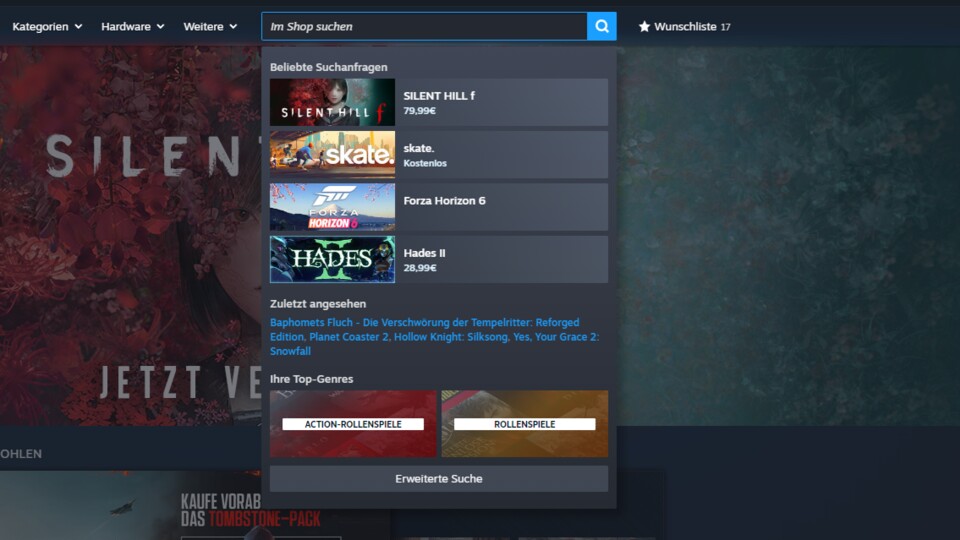 Die neue Suchleiste gibt einen schnellen Überblick über jede Menge hilfreiche Infos.