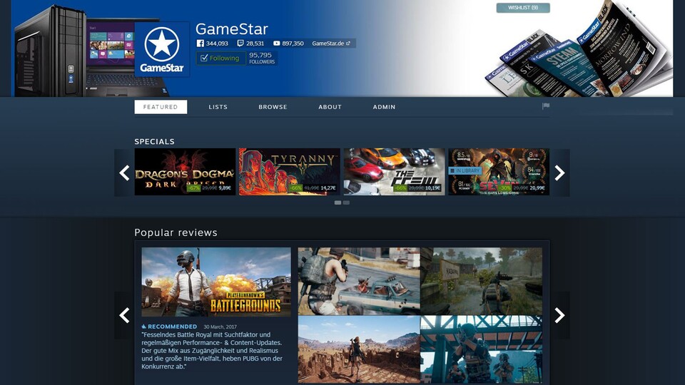 Mit dem GameStar-Kurator seht ihr unsere Empfehlungen jetzt auch direkt im Steam-Store.