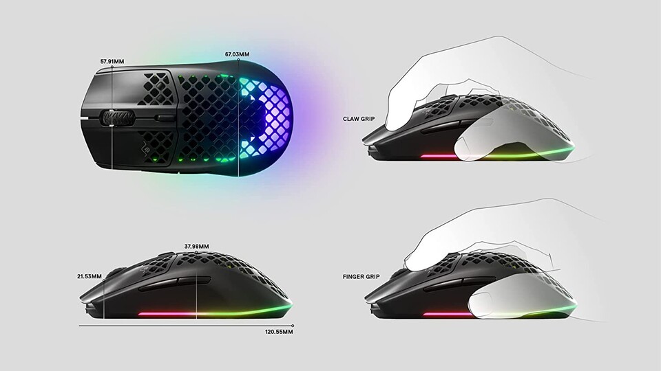 Egal ob ihr ein Khajiit oder ein Mensch seid: Die SteelSeries Aerox 3 ist für jede Art der Bedienung passend und ergonomisch konstruiert!