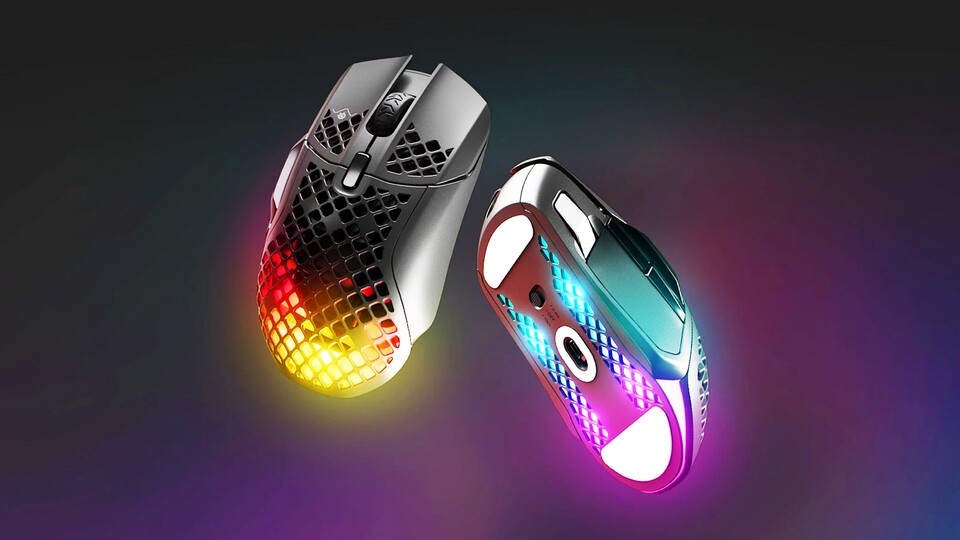 Die Farben der Aerox 5 sind in Verbindung mit dem auffälligen Gehäuse die wahren Highlights der Maus.