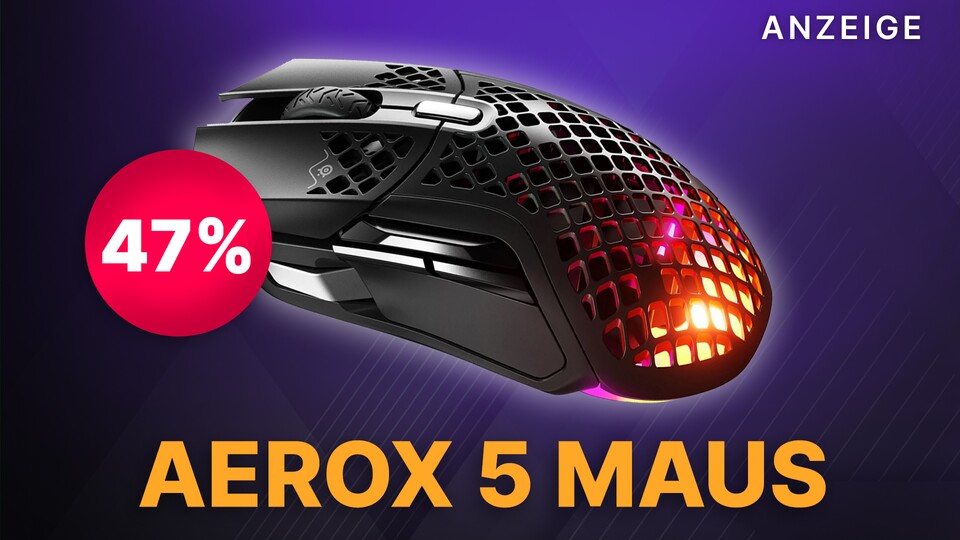 Luftig, leicht und löchrig, die SteelSeries Aerox 5 ist nicht nur eine flinke Gaming Maus, sondern auch extrem leicht.