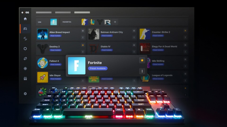 Zahlreiche Settings für aktuelle Spiele könnt ihr schnell und einfach einstellen.