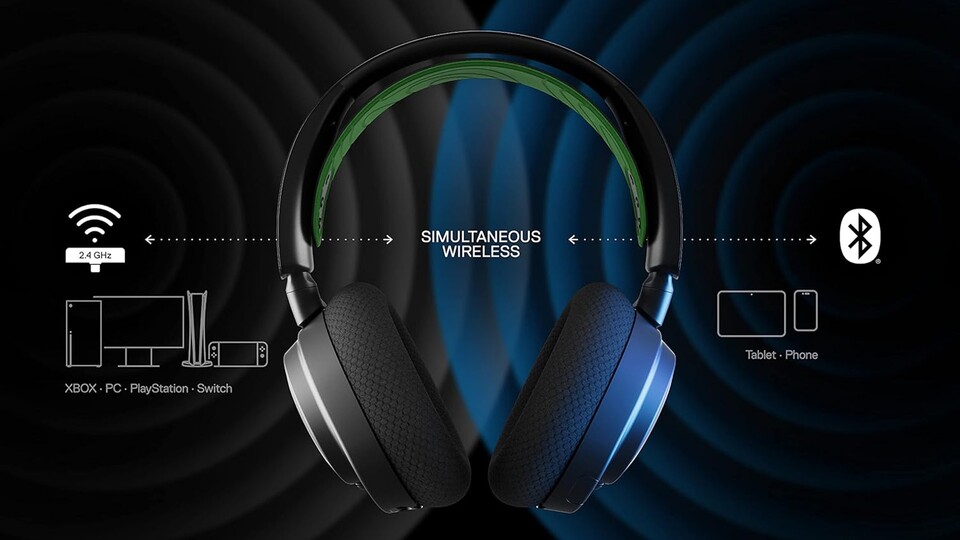 One Headset fits all: Mit dem SteelSeries Arctis Nova 7X könnt ihr jederzeit zwischen euren Plattformen hin- und herwechseln.