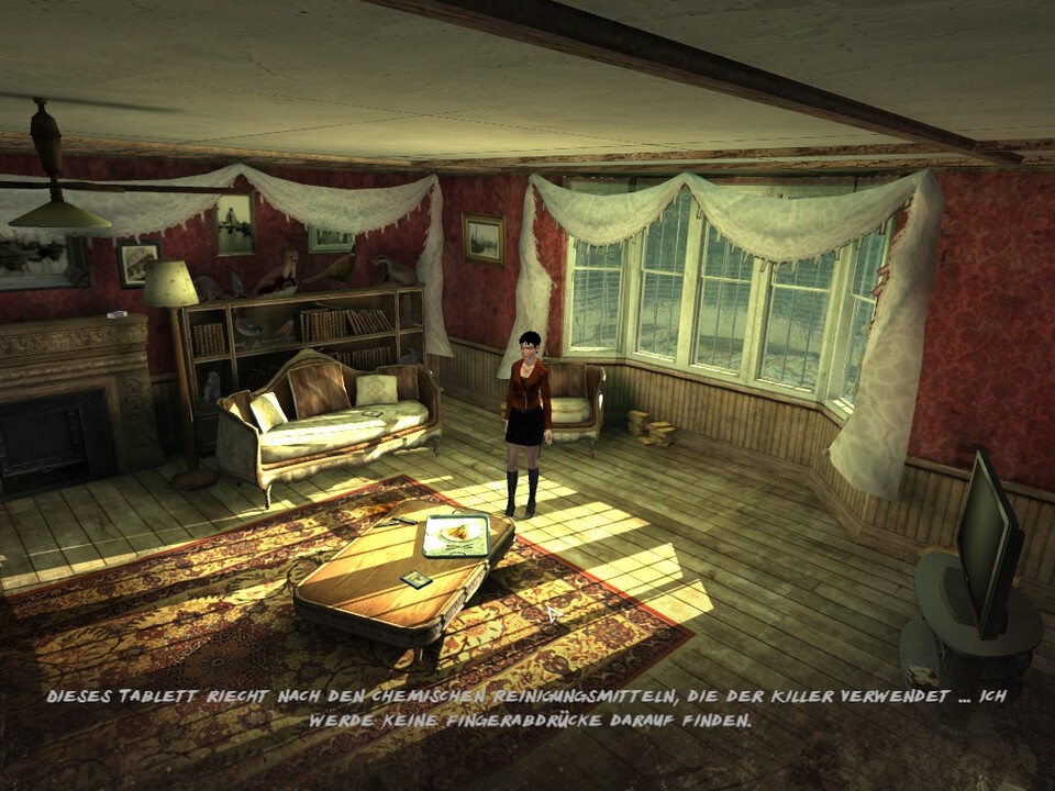 Ein Großteil des Spiel findet in einem verfallenen Haus statt, in dem Victoria nach Spuren des Mörders sucht. 