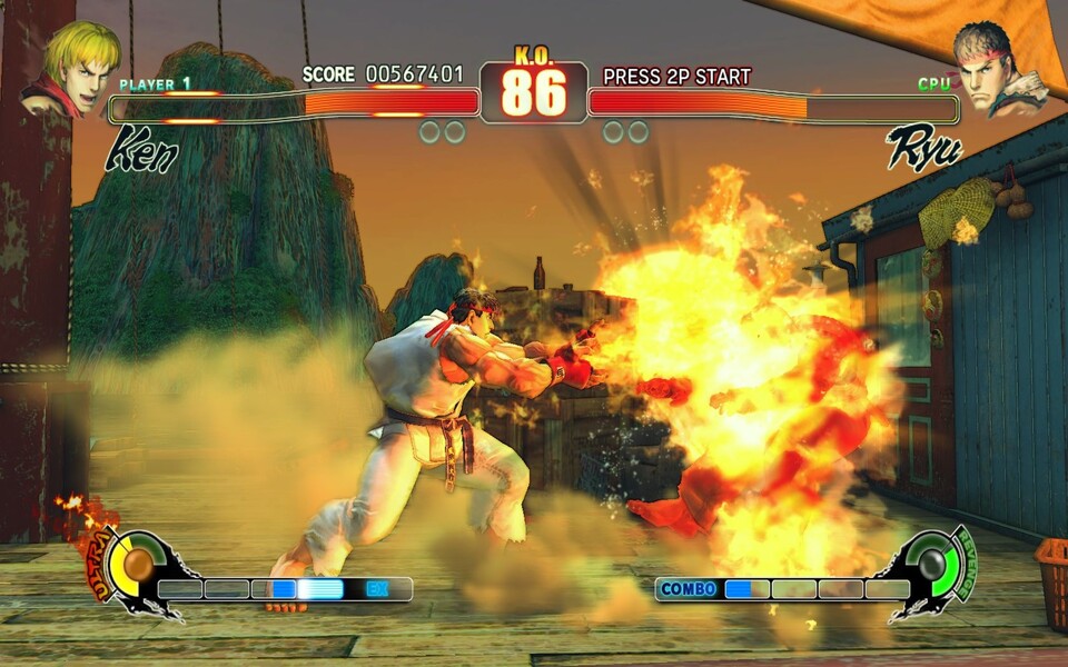 Feuerbälle wie Ryus Hadouken sehen durch aufwändige Effekte prächtig aus.