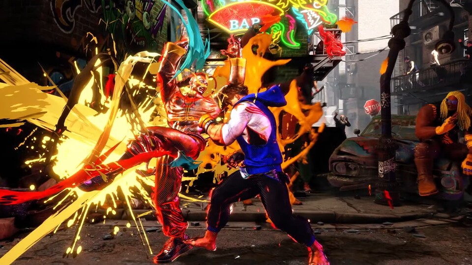 Street Fighter 6 verknüpft einen eher realistischen Umgebungslook mit stilsicheren Farbgewittern.