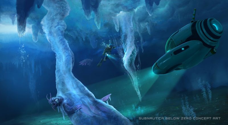 Unter Wasser warten wieder fremdartige Wesen auf den tauchenden Spieler.
