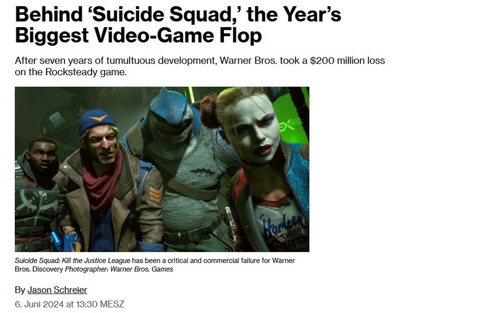 Als den größten Videospiel-Flop des Jahres bezeichnet Journalist Jason Schreier Suicide Squad - wahrscheinlich zu Recht.
