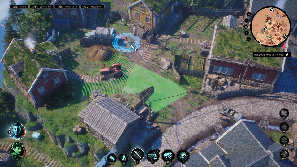 In Sumerian Six müsst ihr genretypisch geschickt schleichen, um den Sichtkegeln der Wachen aus dem Weg zu gehen.