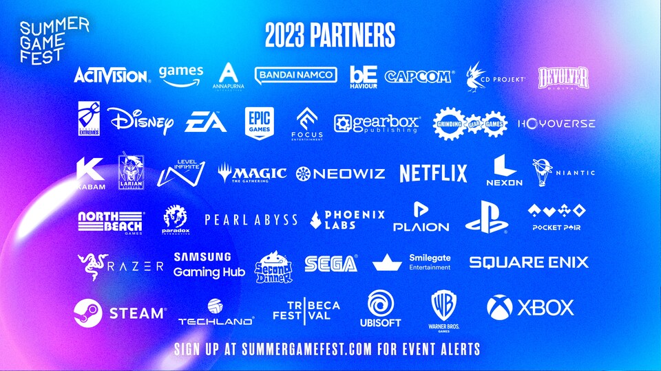 Über 40 Publisher und Unternehmen treten beim Summer Game Fest auf.