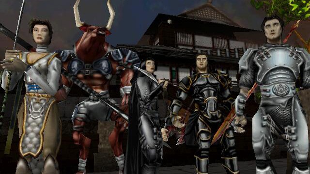 Gruppenbild mit Minotaur: Die Party in Summoner ist vorgegeben, im Spielverlauf schließen sich Joseph drei vorgegebene Charaktere an. Der fünfte Slot wird von einem Dämon eurer Wahl besetzt.