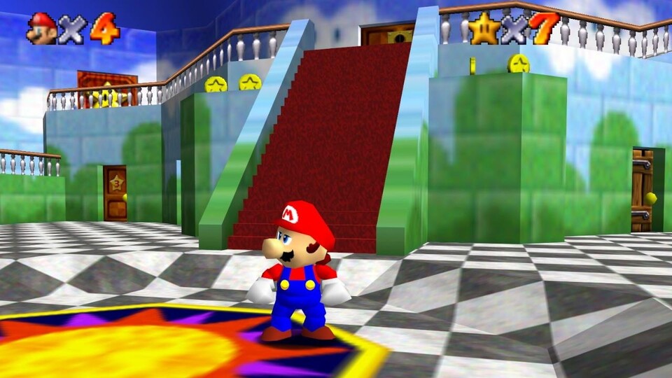Warum kehren viele von uns immer wieder in die Hallen von Peaches Schloss zurück, wenn es so viele neue Spiele gibt? (Bildquelle: Super Mario 64)