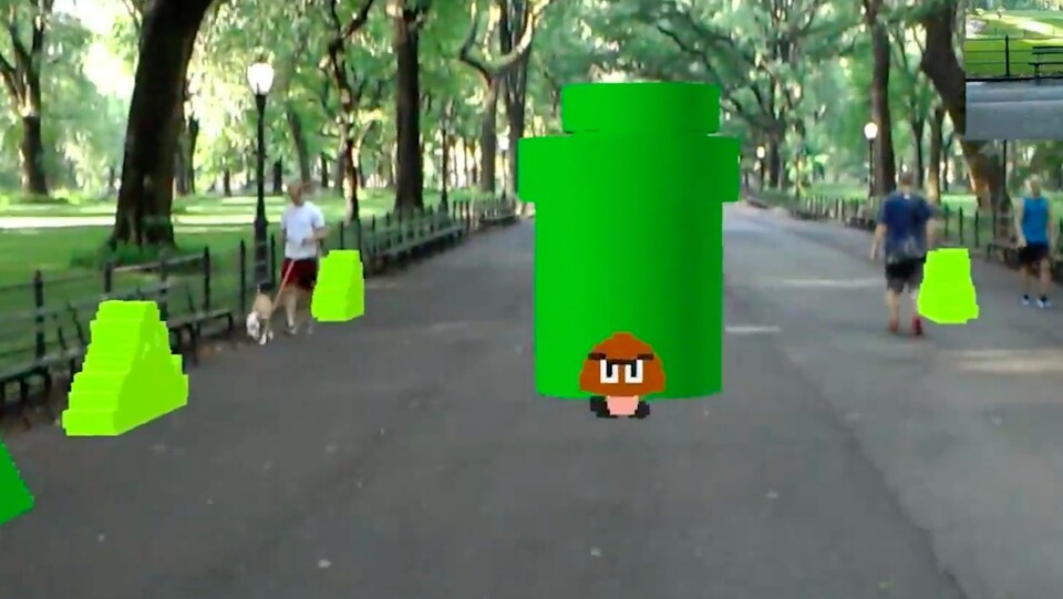 Super Mario Bros als AR-Spiel im Central Park von New York.