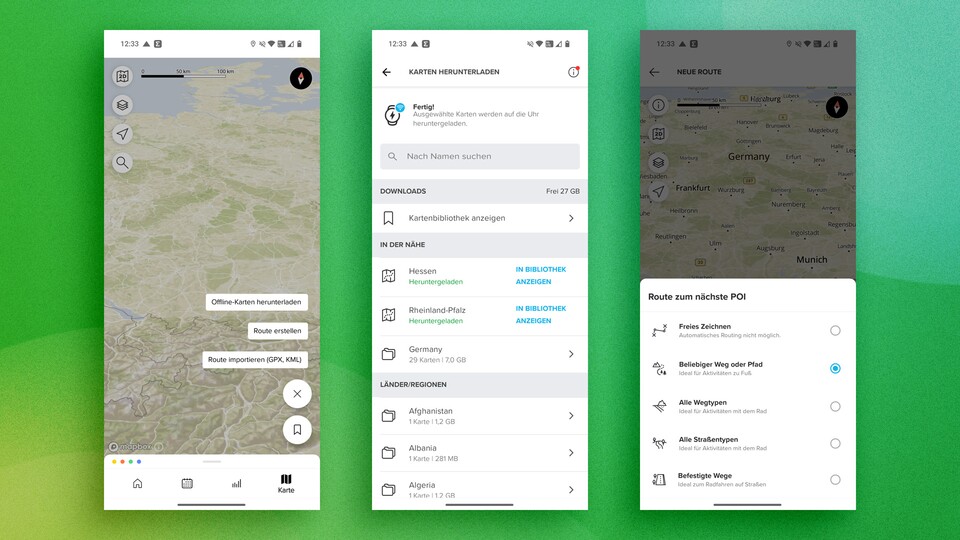 Die App bietet zahlreiche Möglichkeiten, um eine Route für die nächste Wanderung zu erstellen.