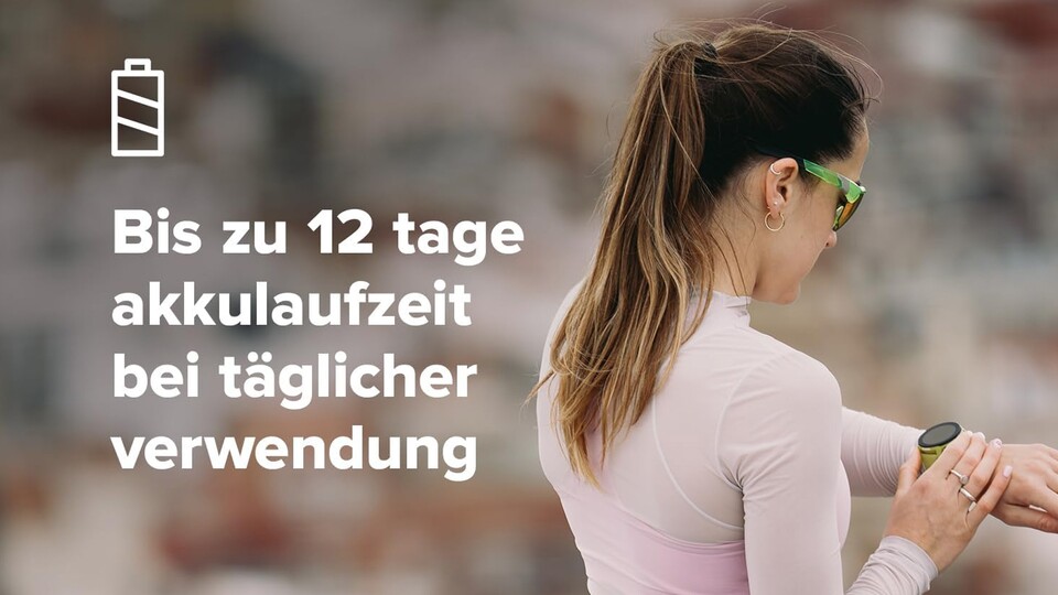 Weniger Laden, mehr Laufen: Mit bis zu 12 Tagen Akkulaufzeit im Tagesmodus und Schnellladefunktion ist die Suunto Run immer einsatzbereit für den nächsten Lauf.
