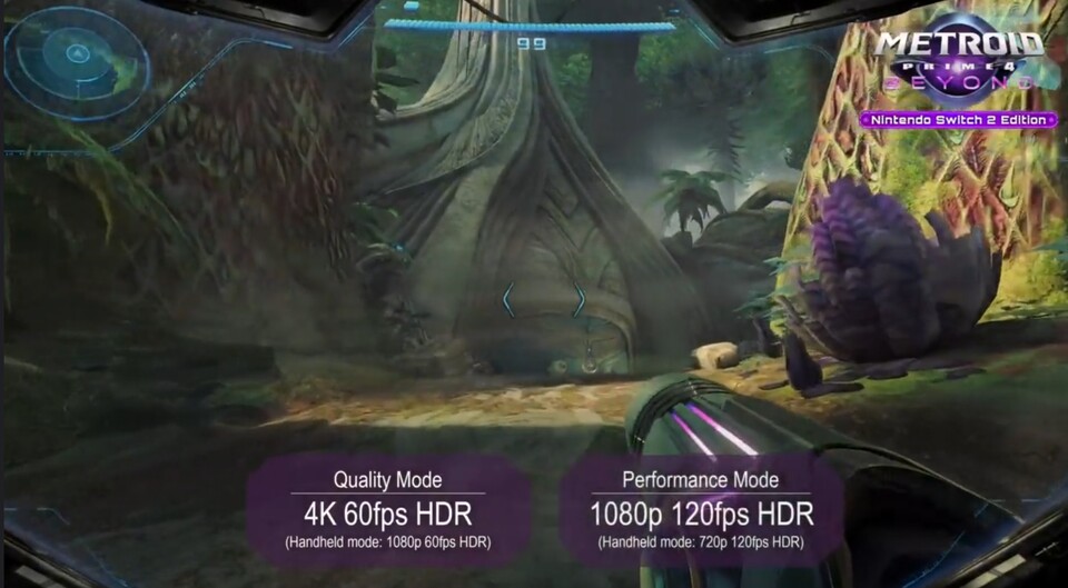 Im Trailer von Metroid Prime 4 Beyond konnten wir die Grafikmodi sehen, die die Switch 2 bieten wird. (Bild: Nintendo)