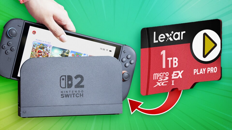 Ein Terabyte mehr Speicher auf der Switch 2? Das nimmt man doch mit, oder? (Bild: Nintendo | Lexar)