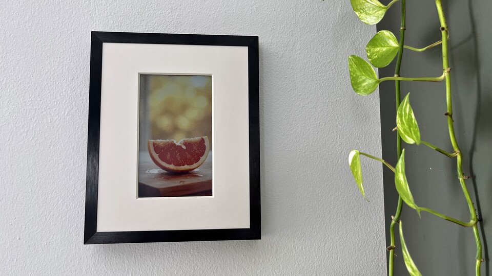 Eine KI-generierte Grapefruit passt zu meinen anderen Bildern in der Küche.