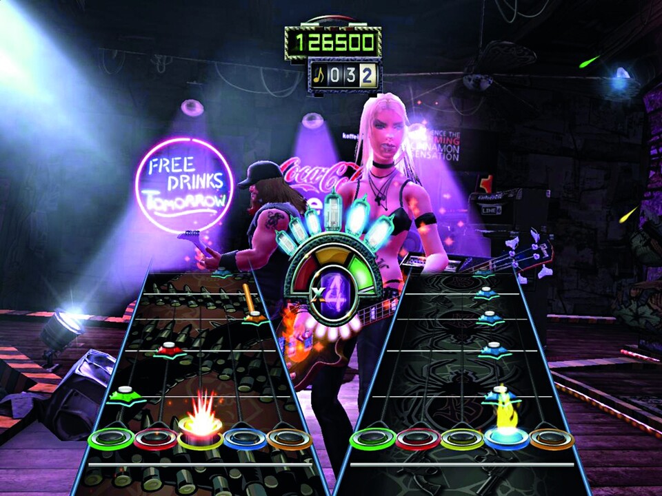Im Koop-Modus übernimmt ein Spieler die Gitarre, einer den Bass.