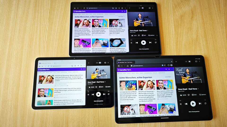 Für Multitasking eignen sich die beiden größeren Tablets mehr. (Bildquelle: Duy Linh DinhGameStar Tech)