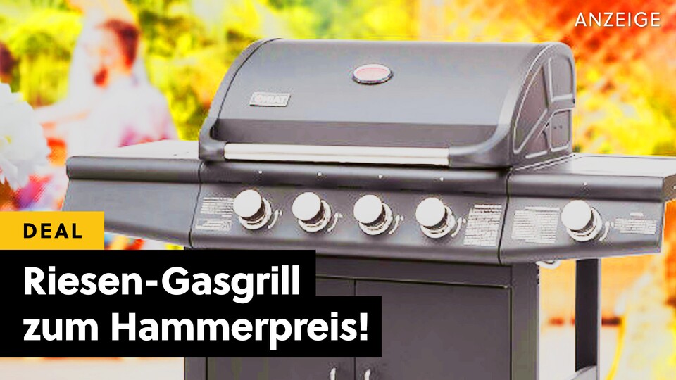 Der Gasgrill im Angebot ist sogar größer, als der auf dem Bild, er hat ganze zwei Brenner mehr!