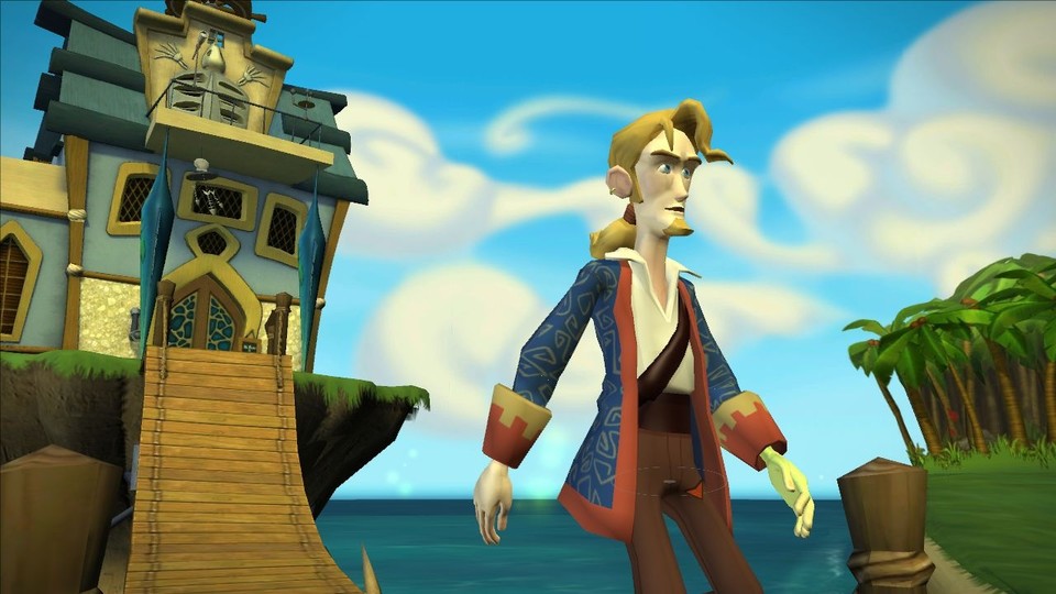 In der ersten Episode verschlägt es Guybrush Threepwood auf das Piratennest Flotsam Island.