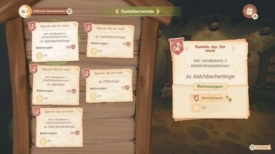 Je weiter ihr im Sammlerverein voranschreitet, desto aufwendiger werden die Missionen, die ihr abschließen müsst.
