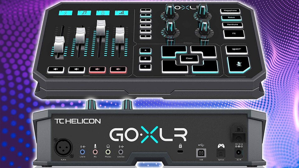 So sieht der GoXLR von TC Helicon aus. Die besagte [!@#$?*]-Taste liegt rechts unten direkt über dem Mute-Button, praktisch!