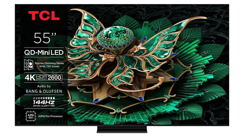 Mit 144 Hz, HDMI 2.1 und Dolby Vision Gaming macht der TCL auch bei PS5 + Xbox Series X eine Top-Figur.