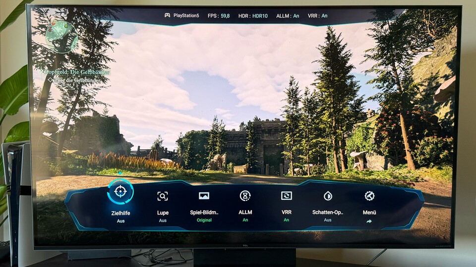Der TV bietet eine Schnellmenü speziell fürs Gaming. Praktisch! (Bild: Patrick S. - GameStar Tech)