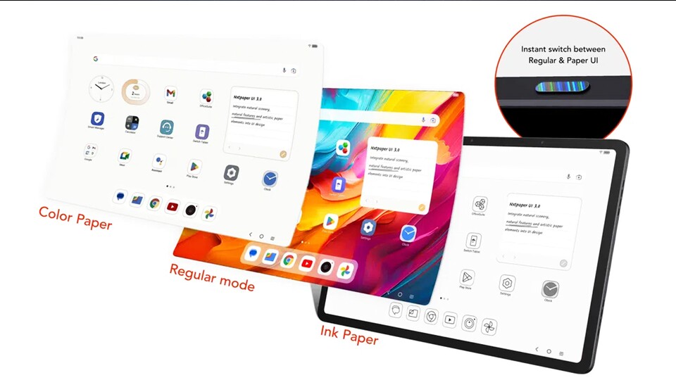 Per Knopfdruck lässt sich der Screen in drei verschiedene Modi wechseln.