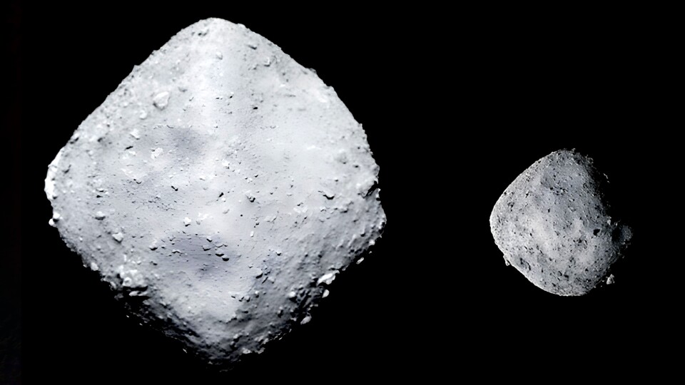 Links Ryugu und rechts Bennu wirken nicht nur auf den ersten Blick ähnlich, sondern kommen auch buchstäblich vom selben Ort.
(Bildquelle: NASA)