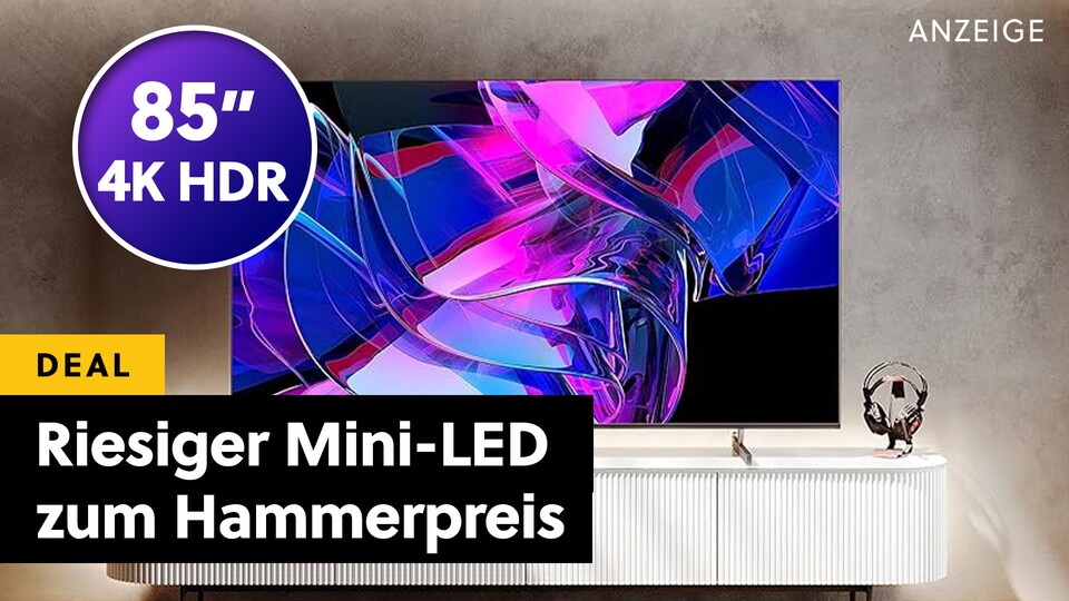 Was ist besser als ein 4K Mini-LED-TV mit hervorragender Bildqualität zum fairen Preis? - Richtig, wenn der Fernseher auch noch gigantische 85 Zoll groß ist.