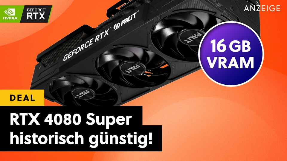 Wieder mal schlägt der Preishammer bei Mindfactory zu, denn gerade gibt es die Nvidia RTX 4080 Super zum Bestpreis – günstiger ist die 4K-Grafikkarte nirgendwo!