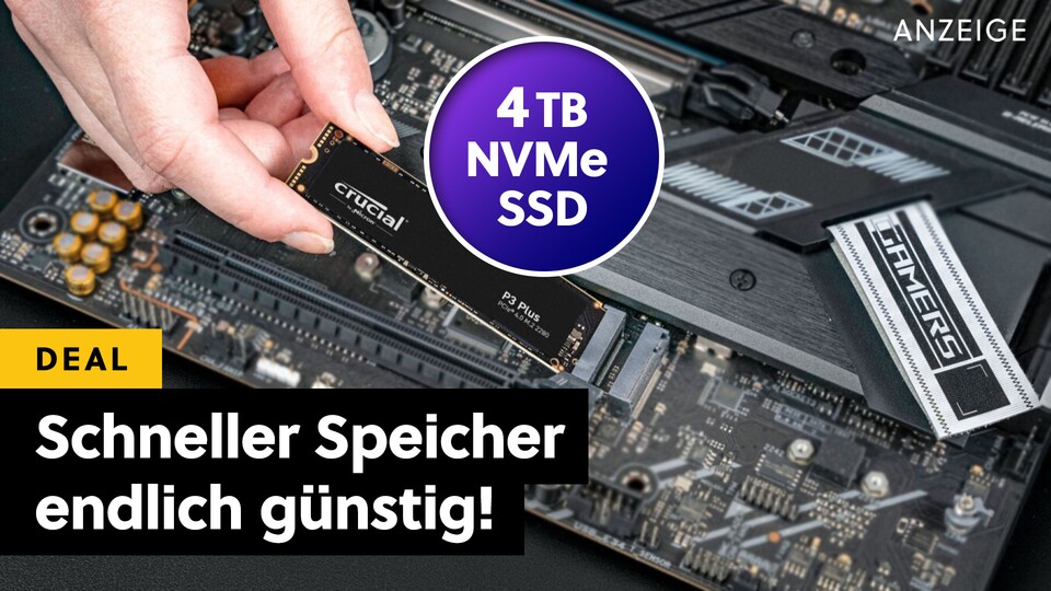 Jetzt könnt ihr euch bei Amazon eine schnelle 4TB NVMe SSD zum Hammerpreis sichern. Die Crucial P3 Plus ist um Welten günstiger als Samsung + Co.