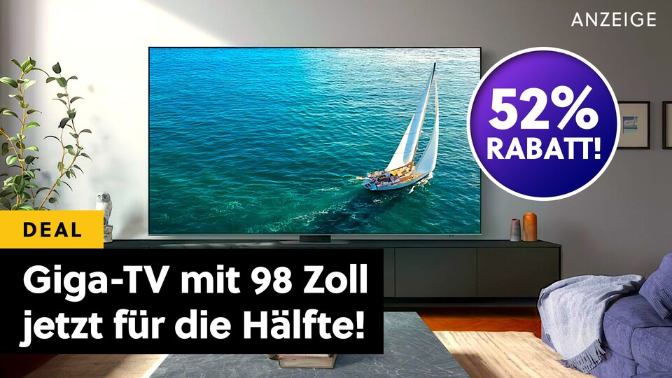 Wow, ist das ein gigantischer TV! Samsung geht mit satten 98 Zoll in den Heimkino-Ring. Dank zusätzlicher Cashback-Aktion bekommt ihr den 4K QLED gerade für weniger als die Hälfte.