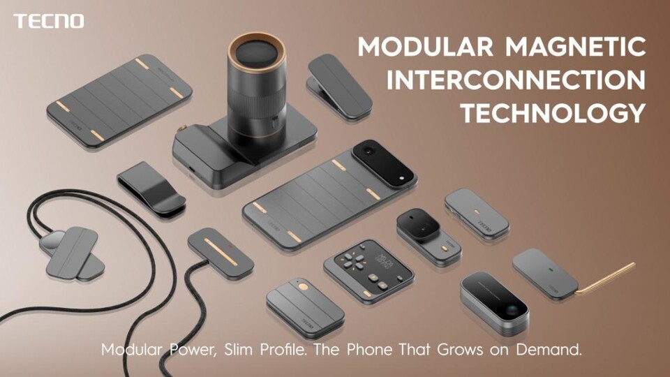 Neben dem Smartphone zeigte der Hersteller verschiedenste Module (Bildquelle: Tecno)