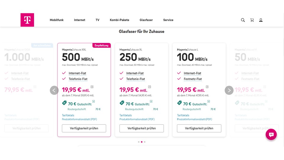 Fiber optic deals on the Telekom website, oh wonder.