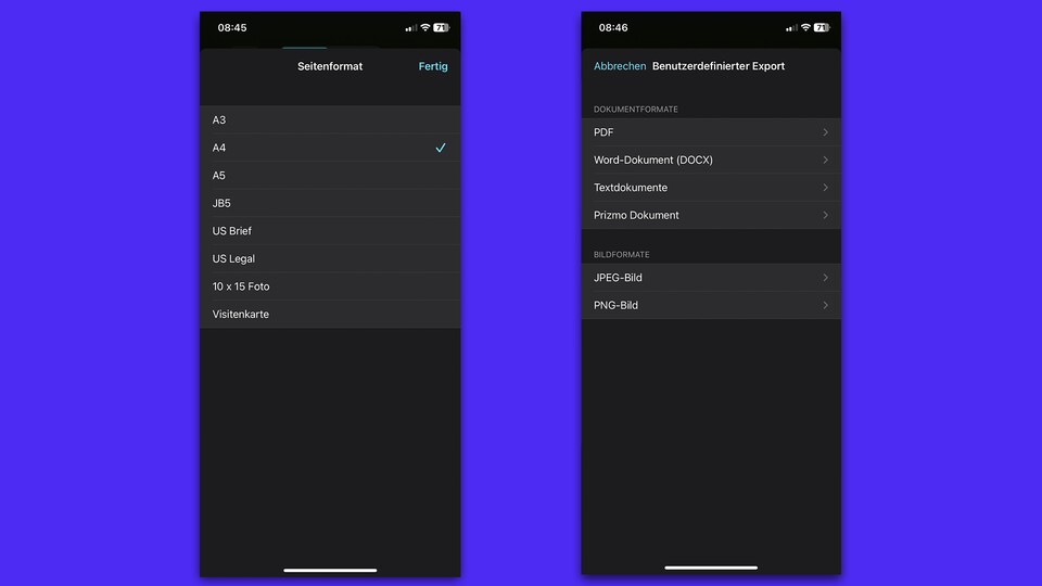 Ihr wollt das Dokument on the fly vergrößern oder verkleinern? Kein Problem für die Scanner-App!