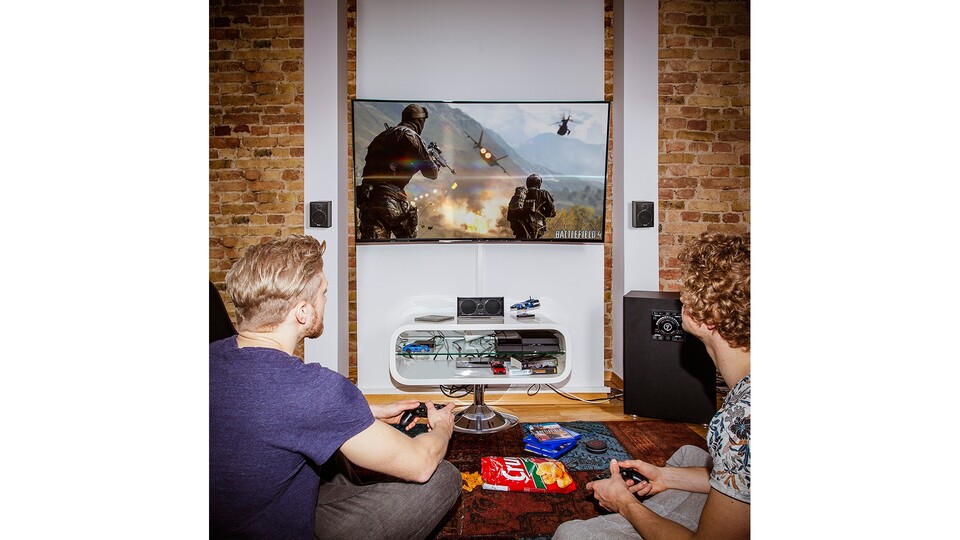 Das Teufel Concept E450 ist richtig stark und flexibel. Die Satelliten finden überall Platz!