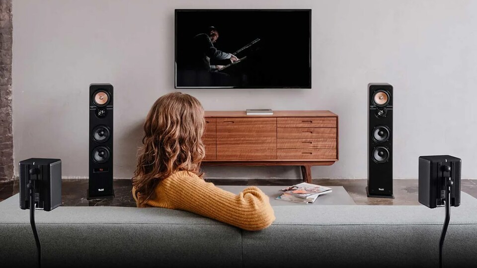 Les haut-parleurs Sound Sound Teufel Ultima 40 peuvent être facilement élargis avec des boîtes supplémentaires à un système Dolby Atmos.