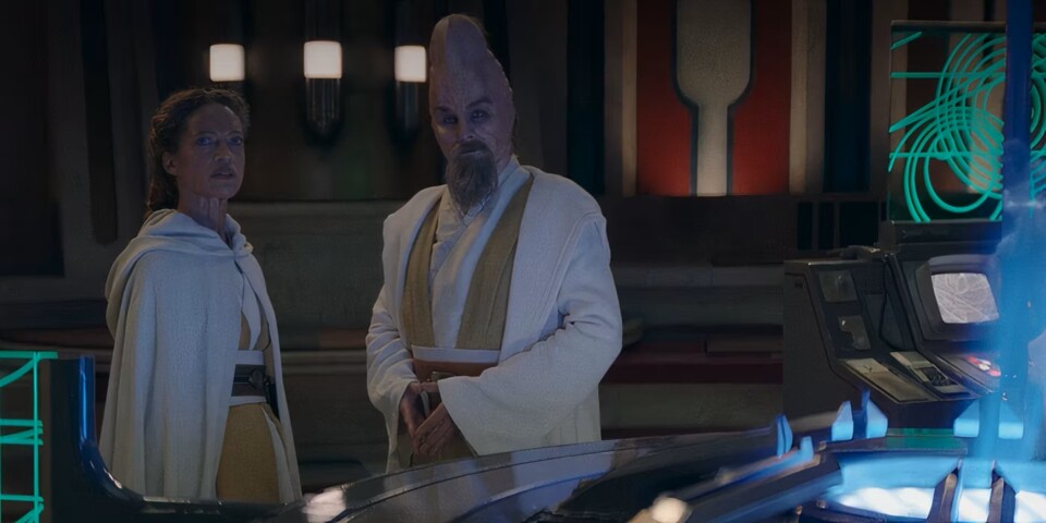 Jedi Master Ki-Adi-Mundi doesn't look very young in The Acolyte, but at least his beard still has color. Image source: Disney.
