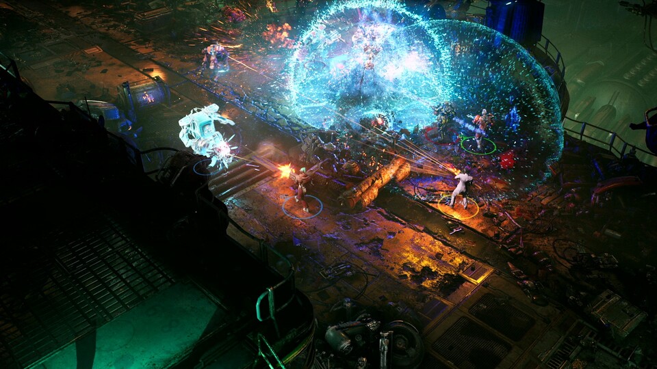 The Ascent nutzt die Unreal Engine und sieht dank toller Partikel- und Lichteffekte immer wieder grandios aus.