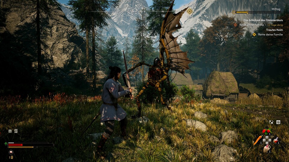 Seid vorsichtig, denn der Boss macht bei Treffern massiven Schaden.