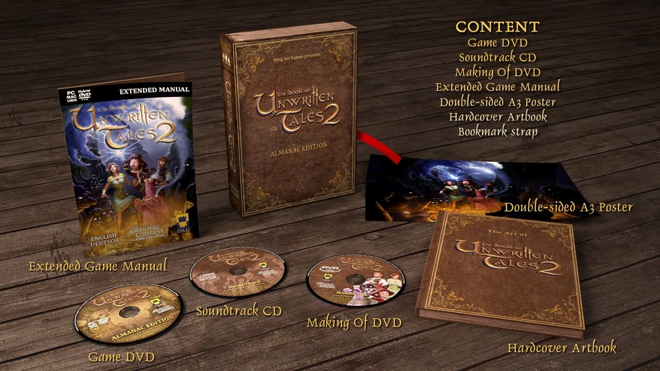 Diese Almanac-Edition von The Book of Unwritten Tales 2 mit zahlreichen Extras erscheint am 20. Februar 2015.