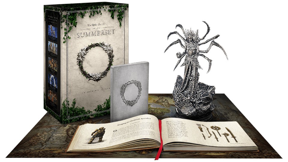 The Elder Scrolls Online: Summerset Collector's Edition mit Mephala-Statue.